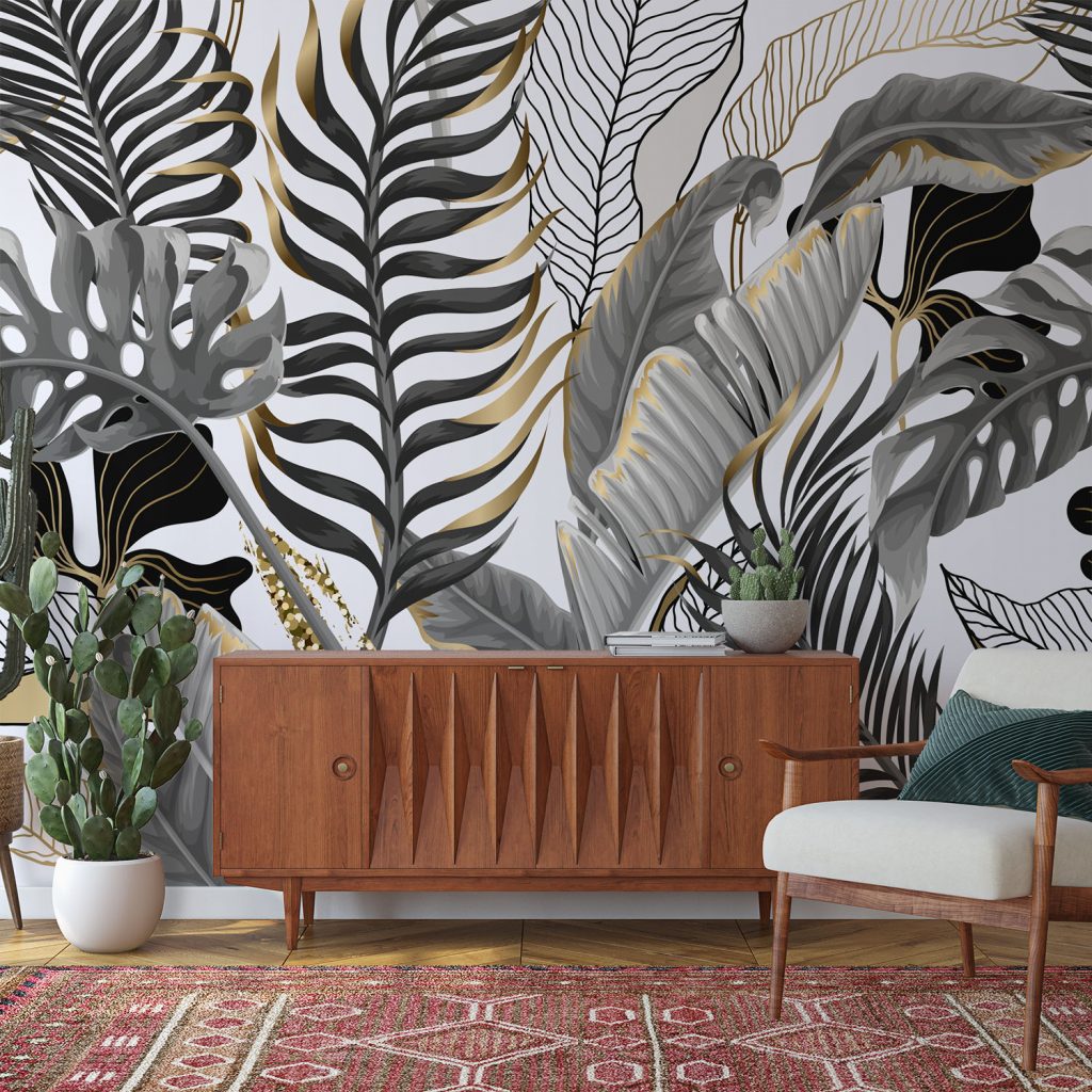 Tropical banana leaves - Wall Mural, PVC free Wall Covering