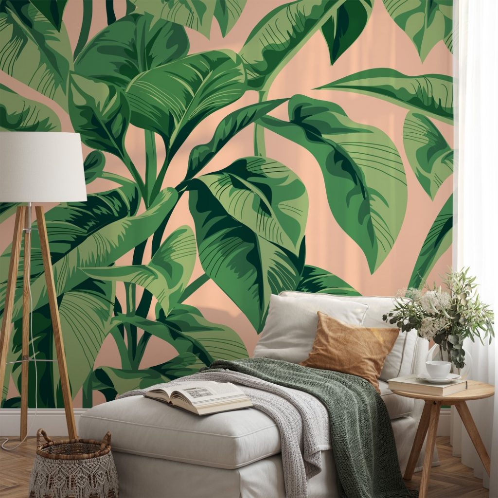 The pacific palm leaves Wall Mural, PVC free Wall Covering Wall