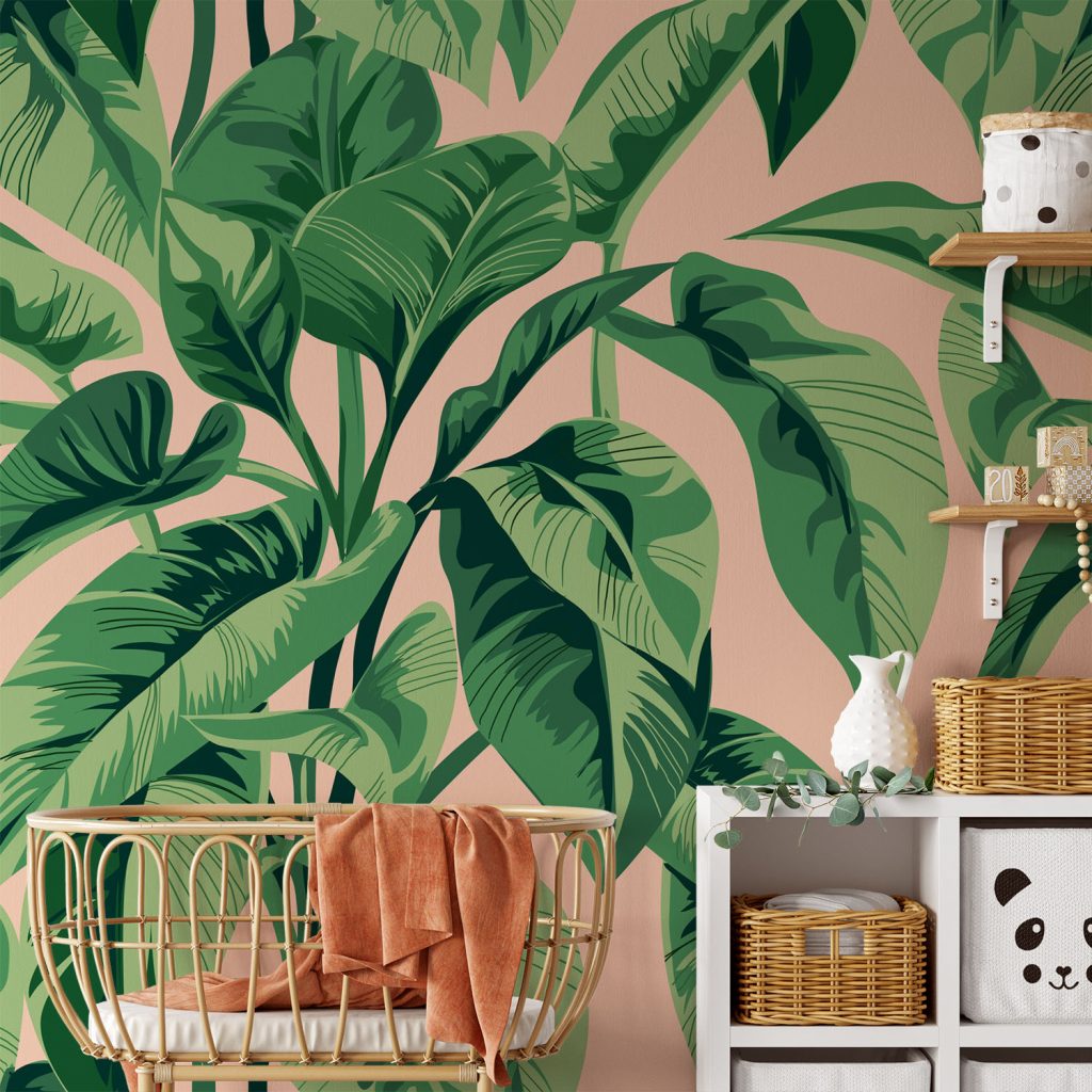 The pacific palm leaves Wall Mural, PVC free Wall Covering Wall