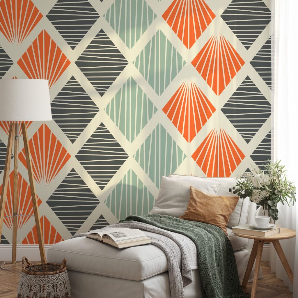 Traditional seamless geometric - Wall Mural, PVC free Wall Covering