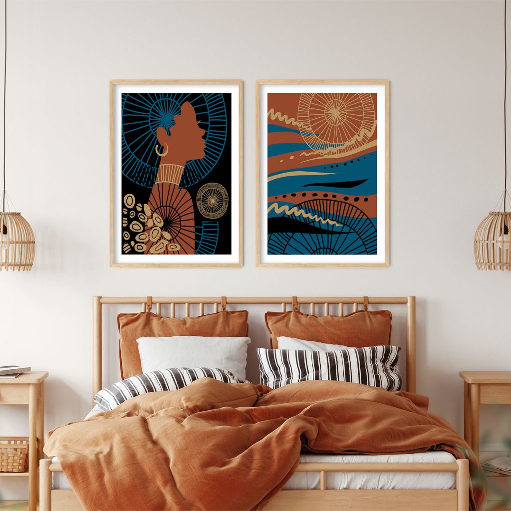 Abstract Female Silhouette and Patterns – Wall Painting