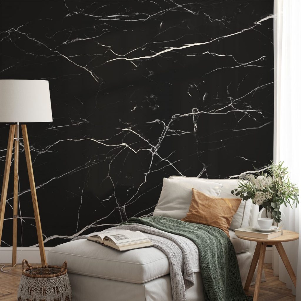 Exquisite black marble - Wall Mural, PVC free Wall Covering
