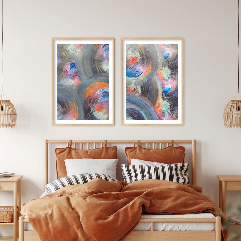 Abstract Two Swirling Brushstrokes – Wall Decor