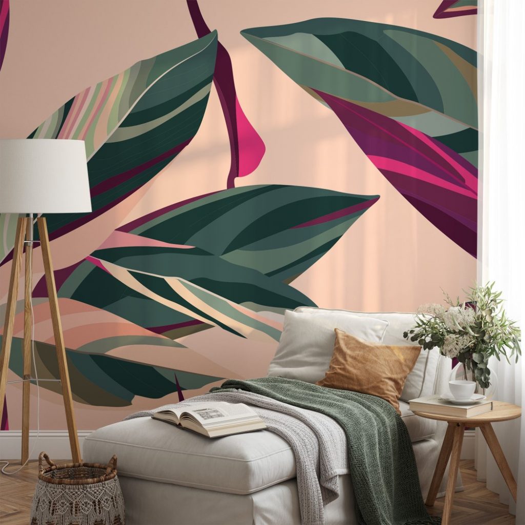 Colorful tropical leaves - Wall Mural, PVC free Wall Covering