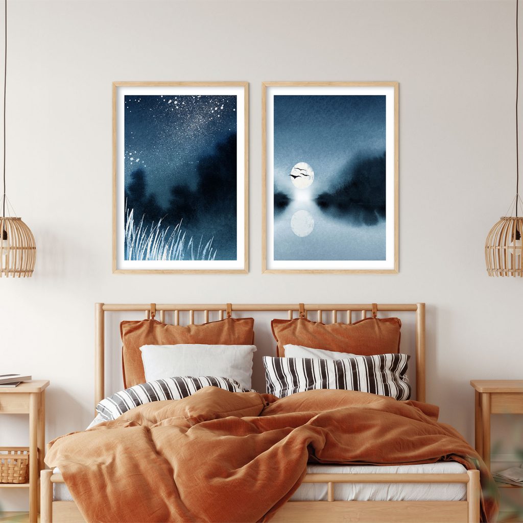 Nature Starry Night Moon Lake – Wall Decor