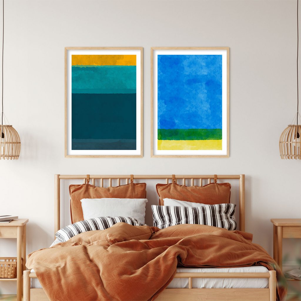 Abstract Color Blocks Watercolor – Wall Painting