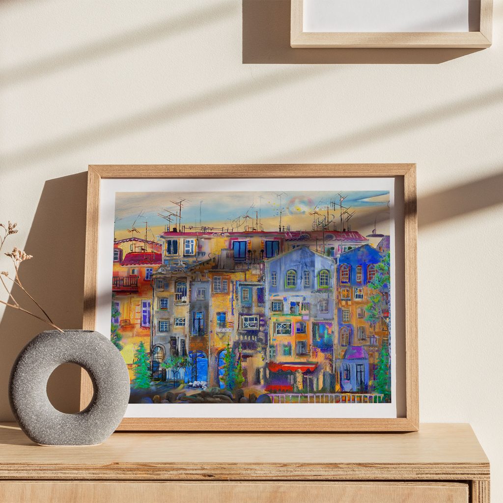 Impressionism Colorful City Buildings – Home Decor