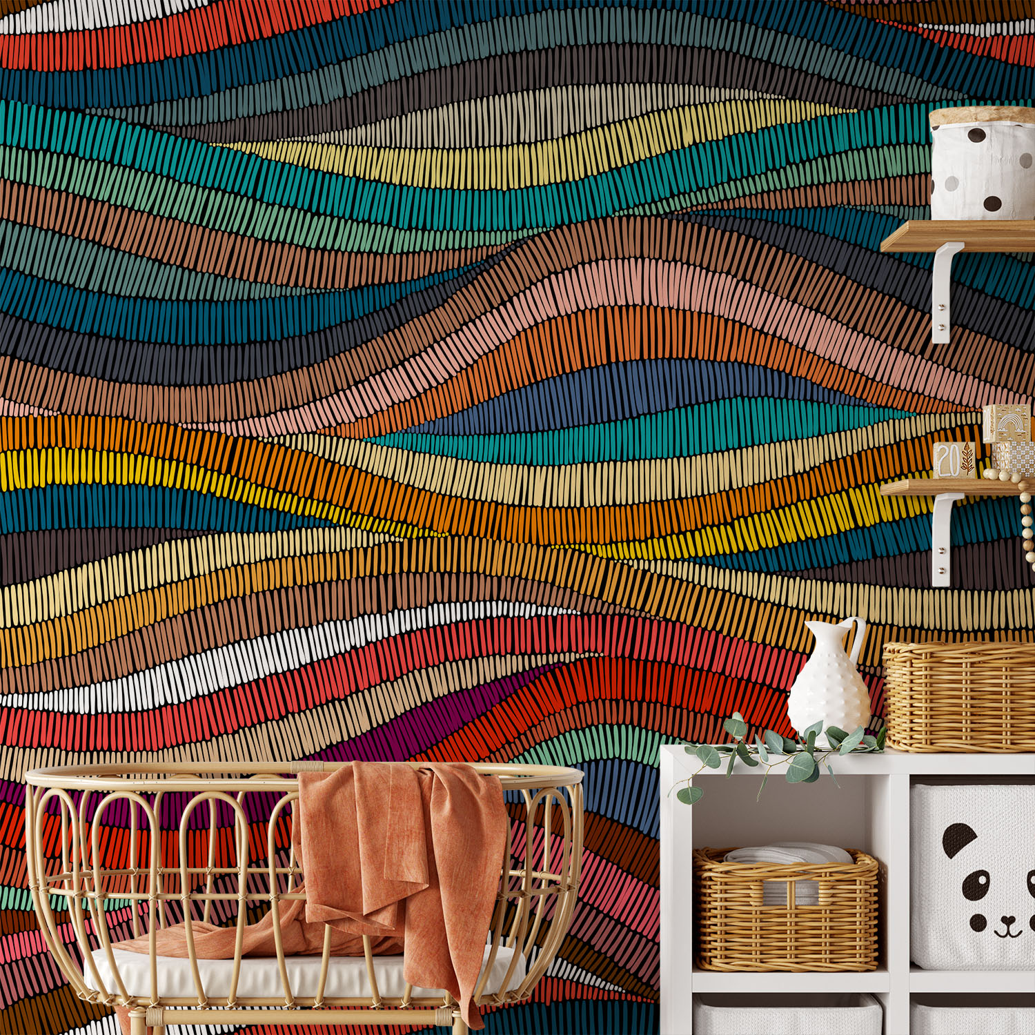 Rushing Colored Strings - Wall Mural, PVC free Wall Covering - Non ...