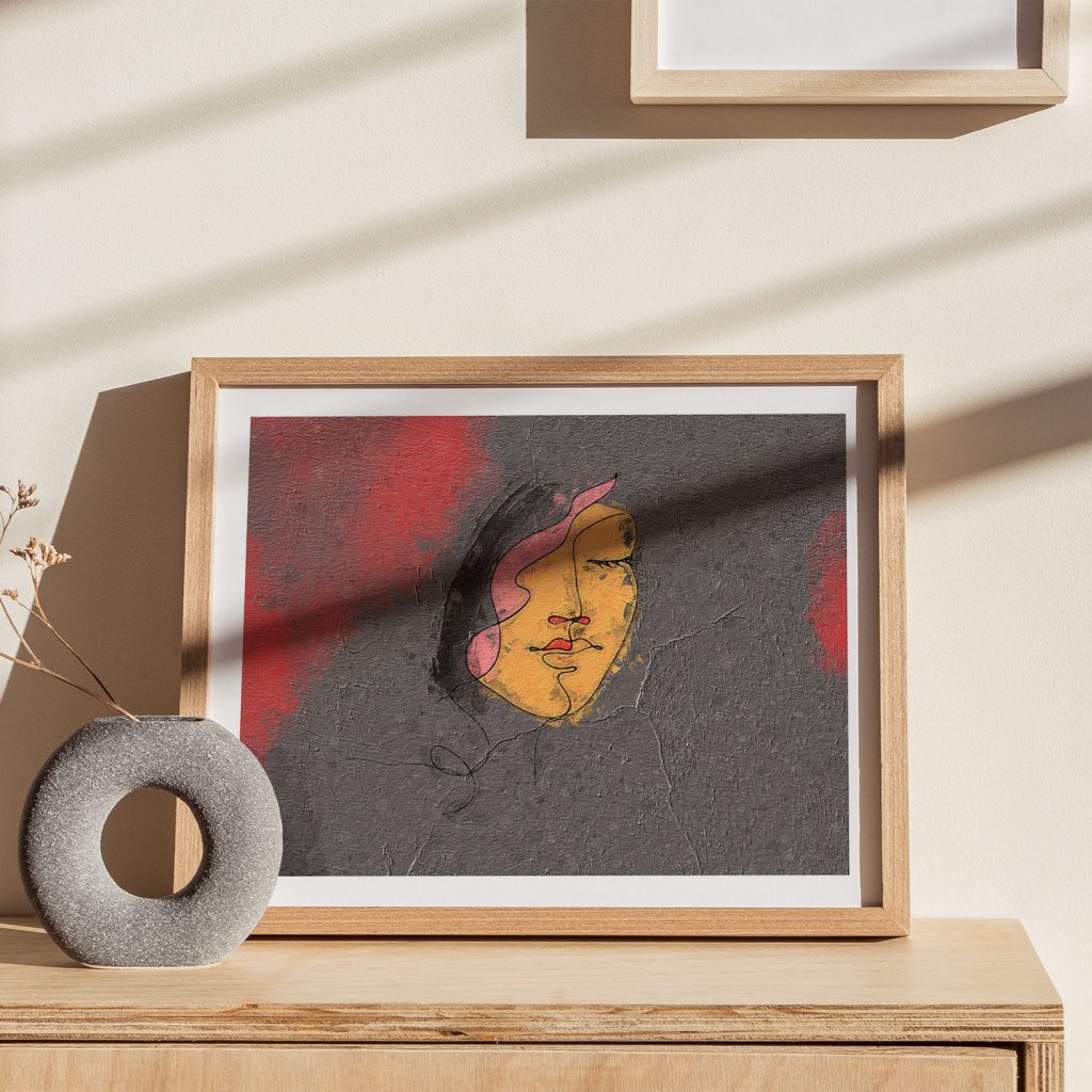 Abstract Stylized Woman Face – Wall Hanging
