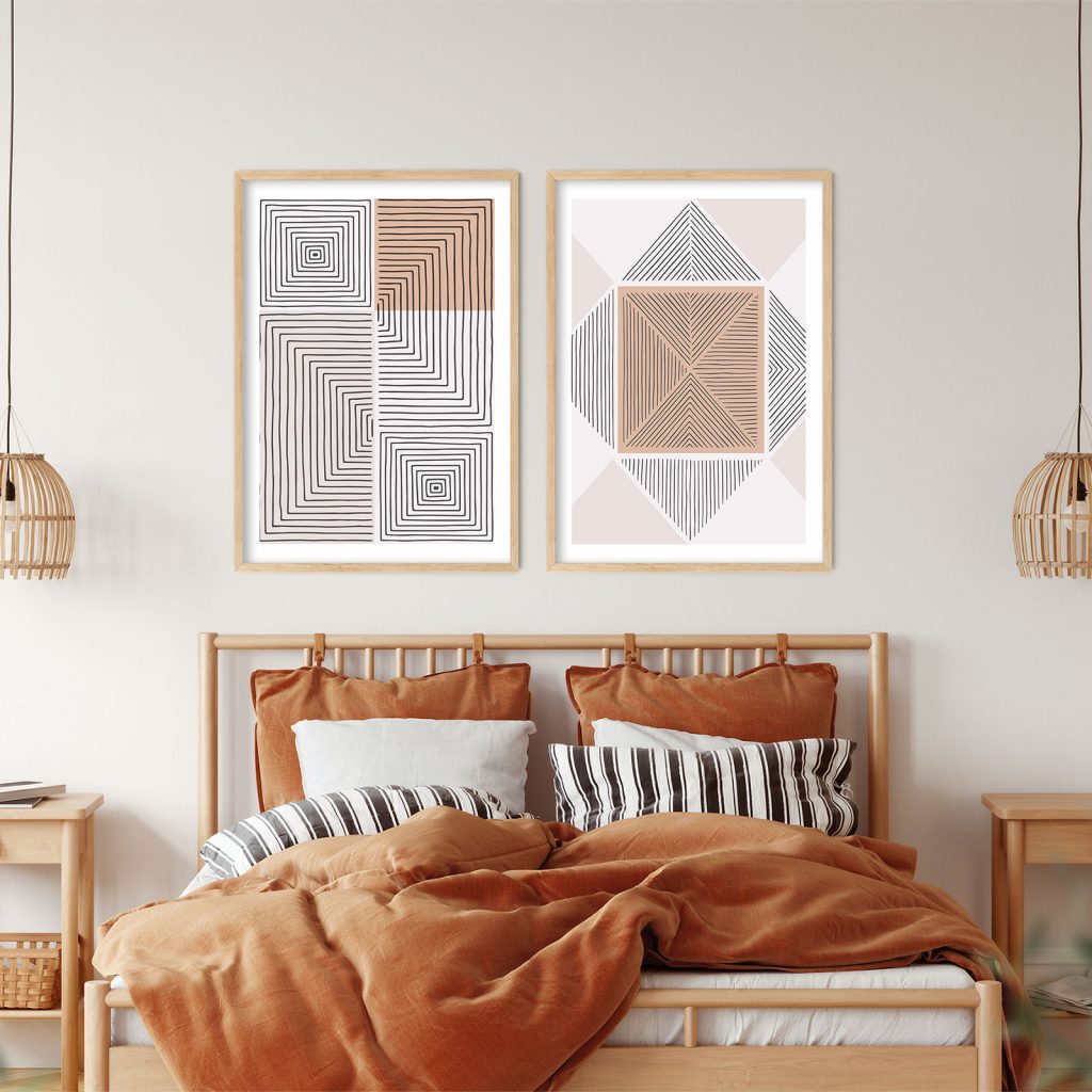 Abstract Geometric Lines Blocks – Wall Hanging