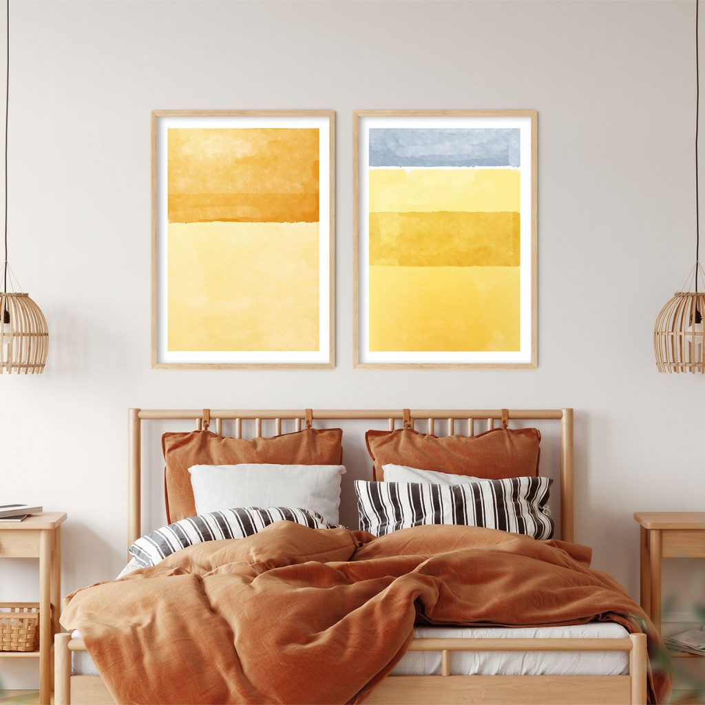 Abstract Watercolor Horizontal Color Blocks – Home Decor