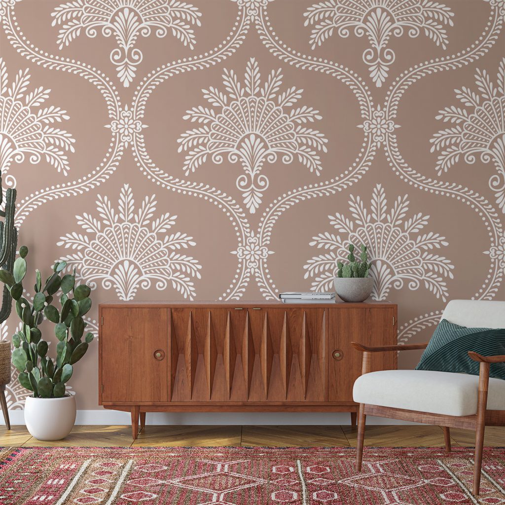 Elegant Damask Print - Wall Mural, PVC free Wall Covering