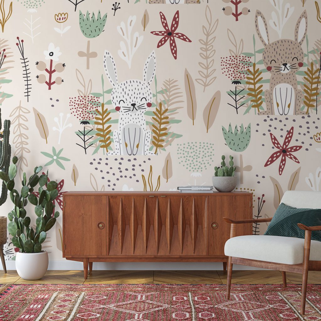 Spotted A Spot Bunny - Wall Mural, PVC free Wall Covering