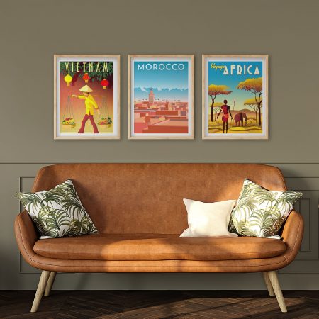 Retro Travel Posters Of Vietnam, Morocco, Africa