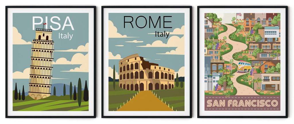 Classic Travel Ad of Italy And USA