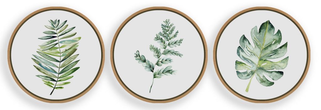 Botanical Leaves Framed Wall Art (Set of 3), Botanical Art, Nature Art, Modern Art