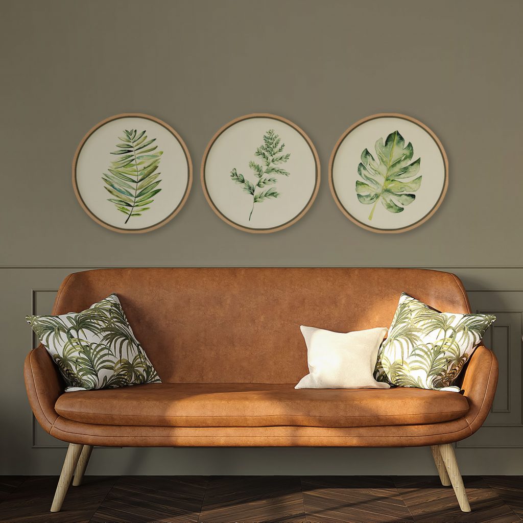 Botanical Three Leaves and Ferns – Home Decor