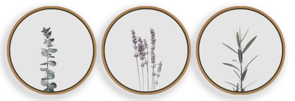 Lavender Watercolor plants Framed Wall Art (Set of 3), Botanical Art, Nature Art, Modern Art