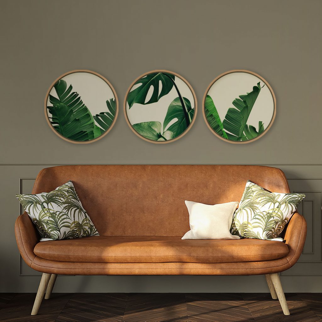 Botanical Tropical Leaf Circles – Wall Painting