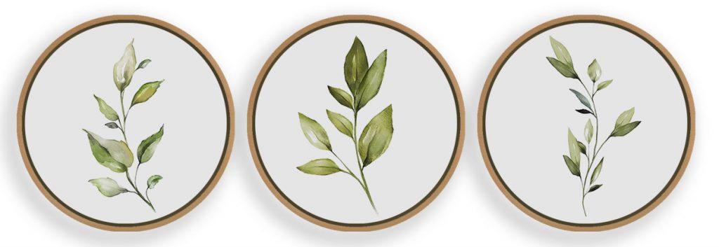 Botanical Leaves Set Framed Wall Art (Set of 3), Botanical Art, Nature Art