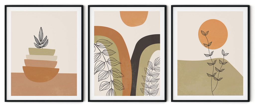 Boho mountain landscape abstract