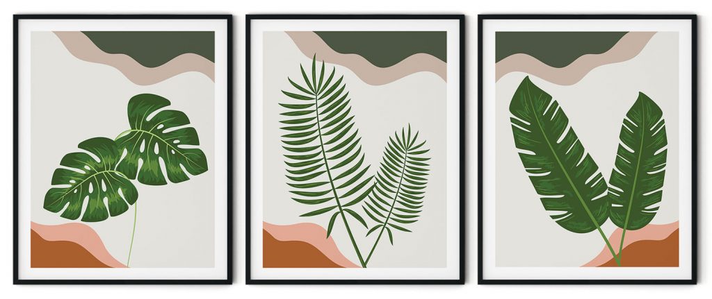 Boho monstera botanical abstract