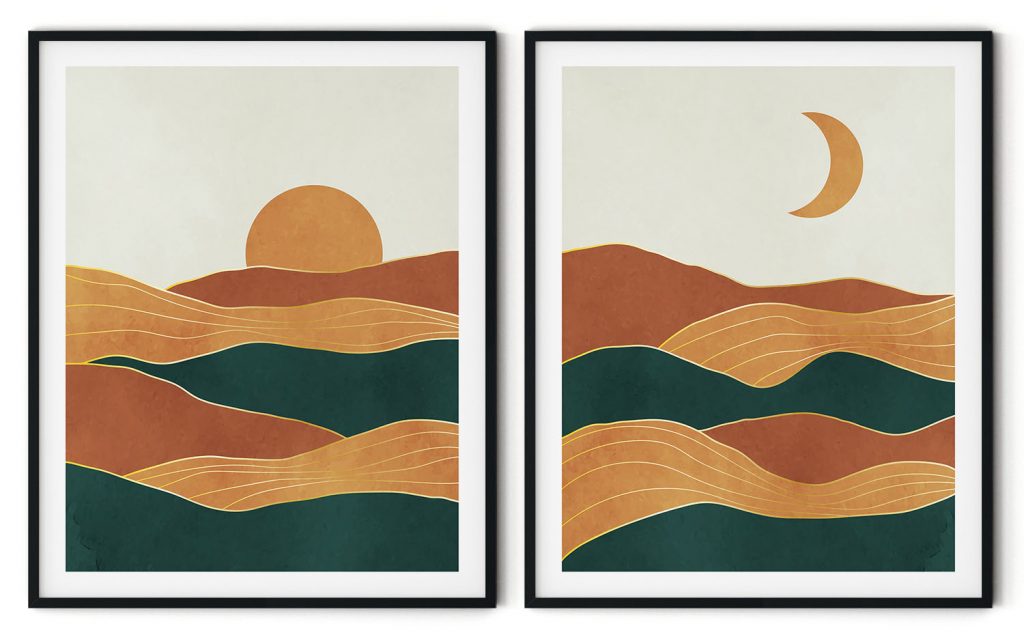 Charming sunset in the desert