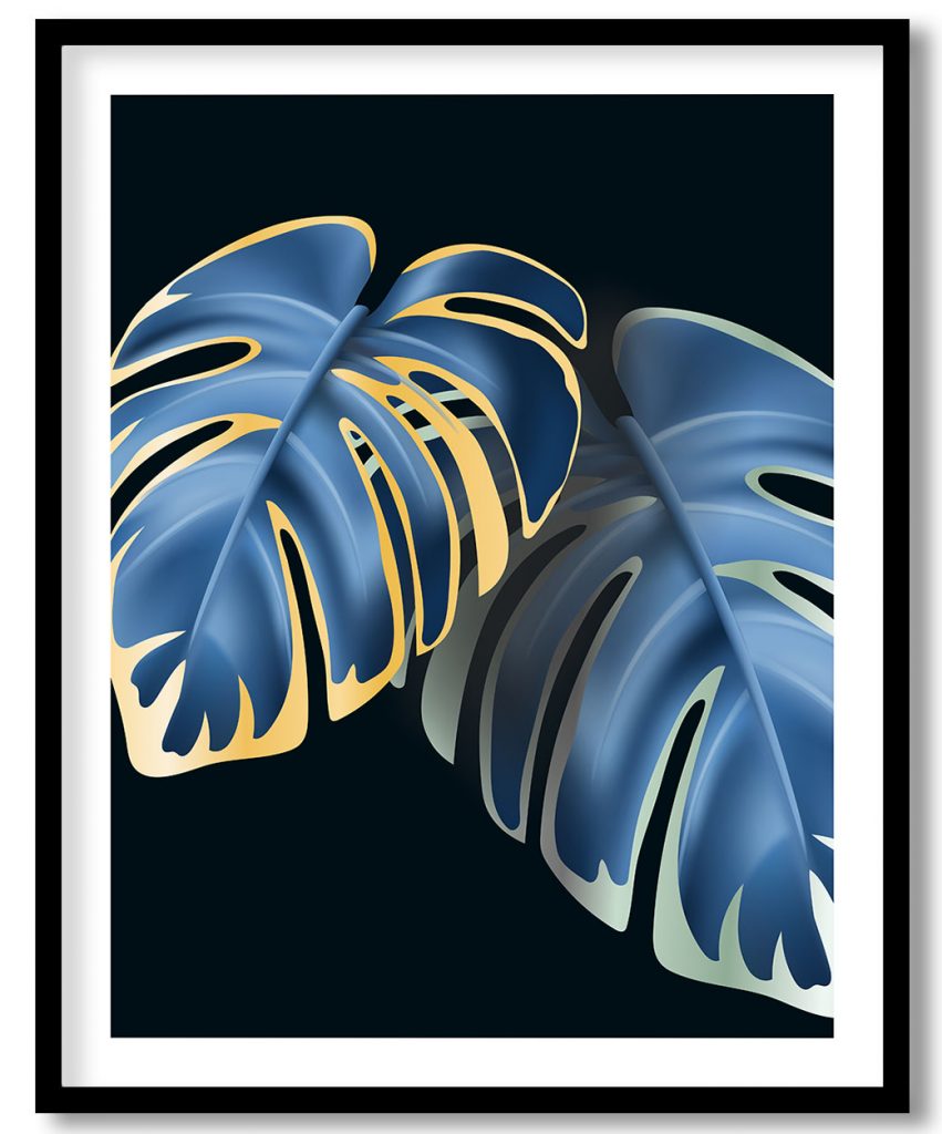 Monstera Twinning In Blue