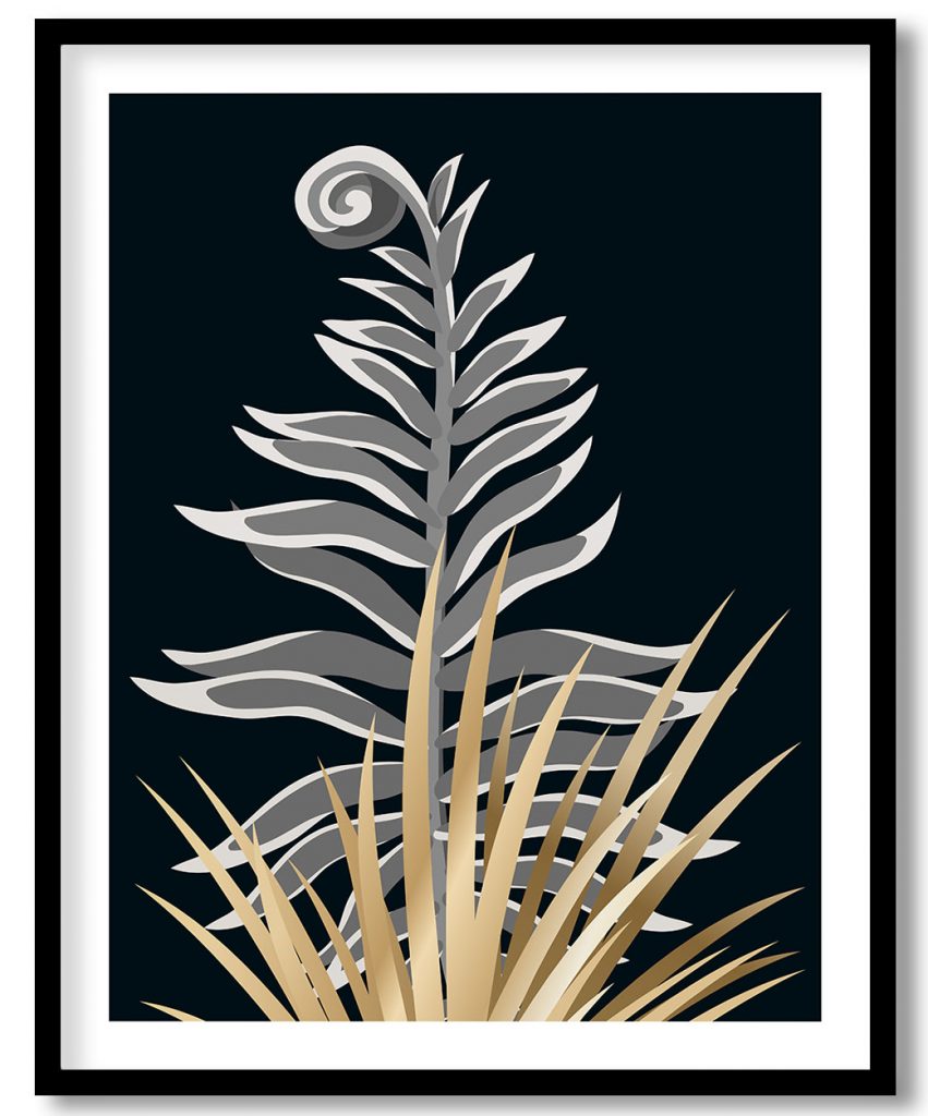 Leaves With Hint Of Gold & Silver