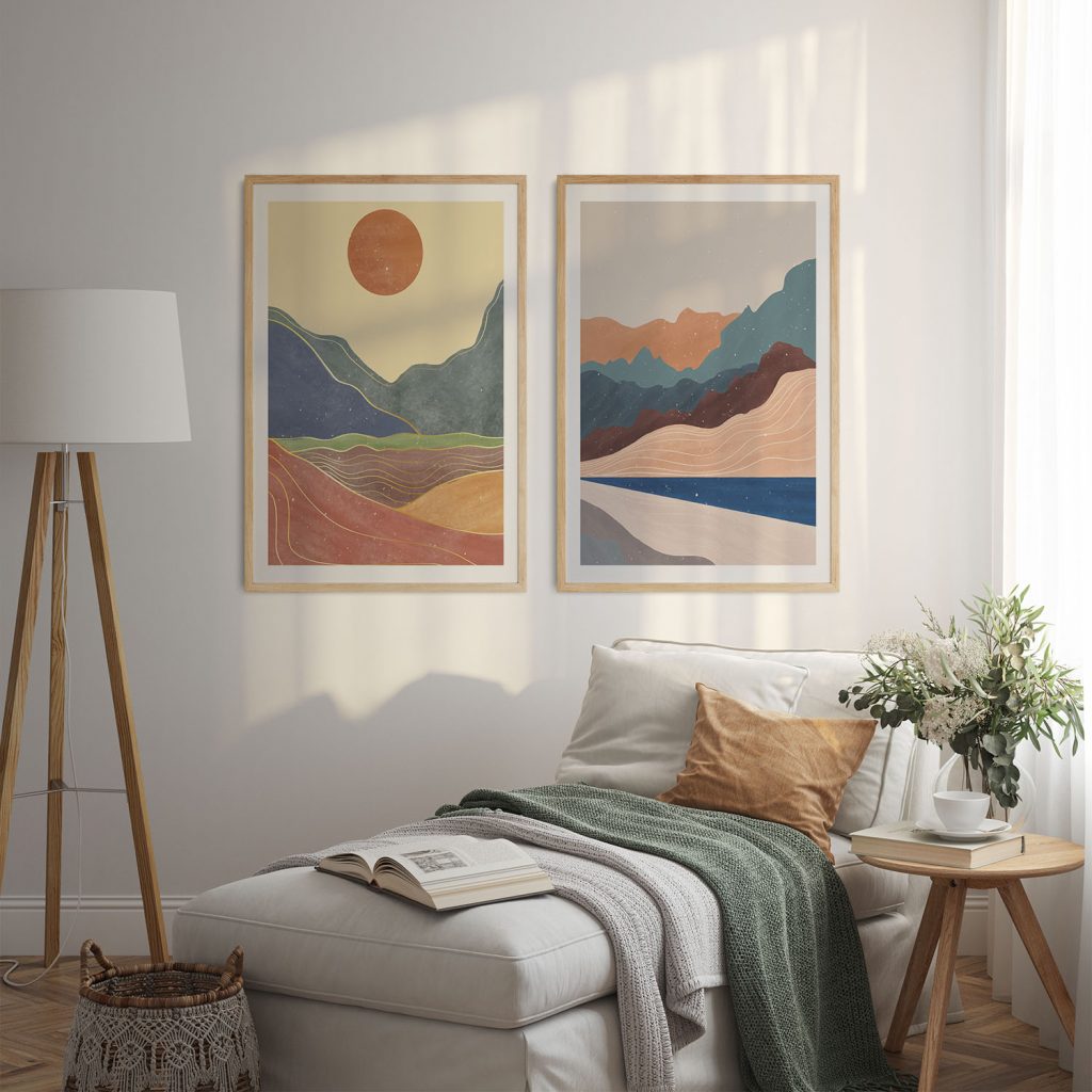 Colorful Landscape Wall Art, Hanging Wall Decor, Home Decor