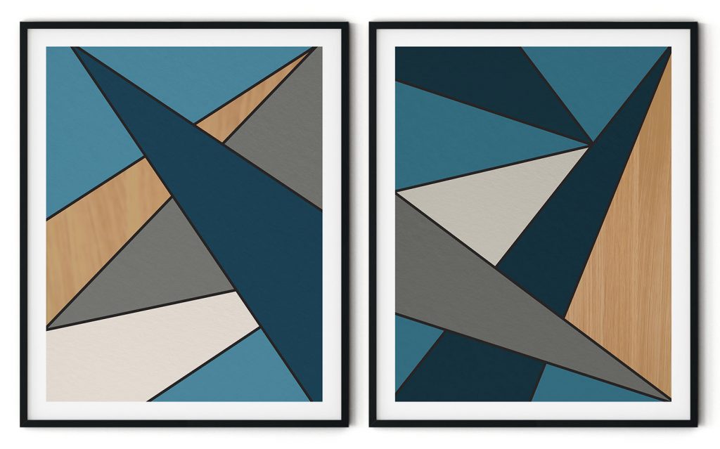 Lithographic figurative geometrical abstract