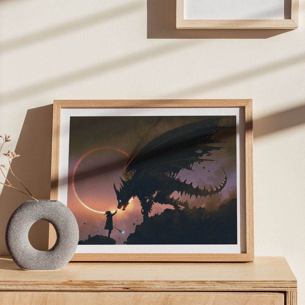 Surrealism Figure and Dragon – Wall Hanging