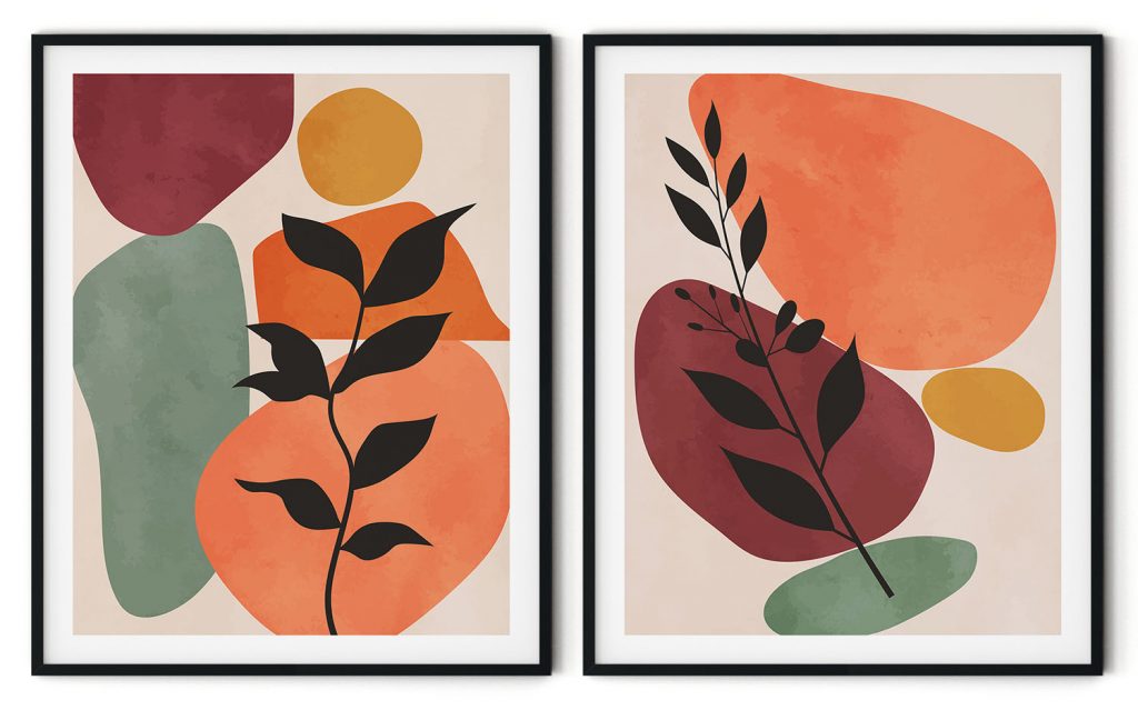 Small Black Plants With Multicolored Rocks