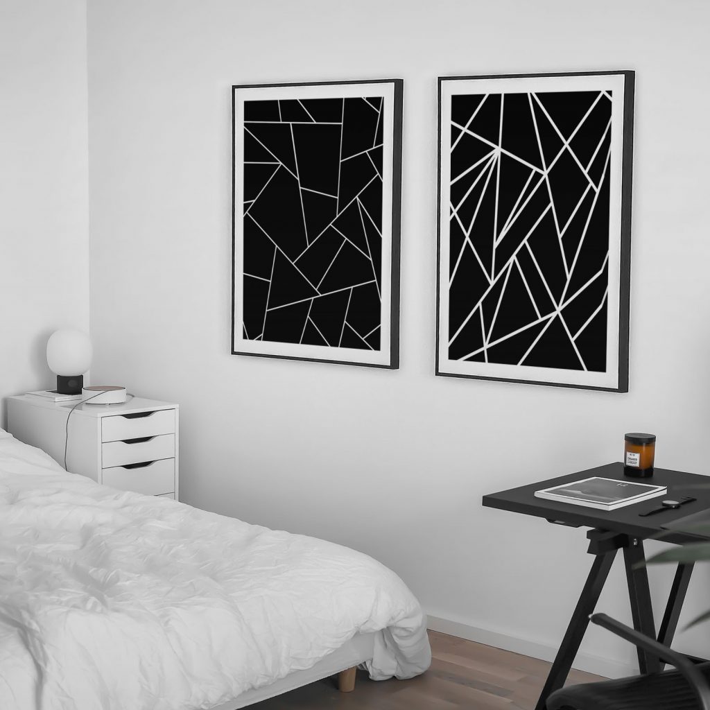 Abstract Black White Geometric Patterns – Wall Art