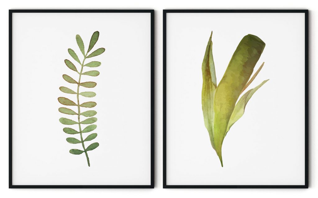 Botanical silhouette abstract