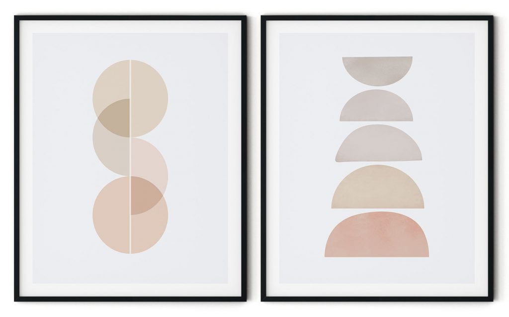 Geometric minimalist semicircles figures