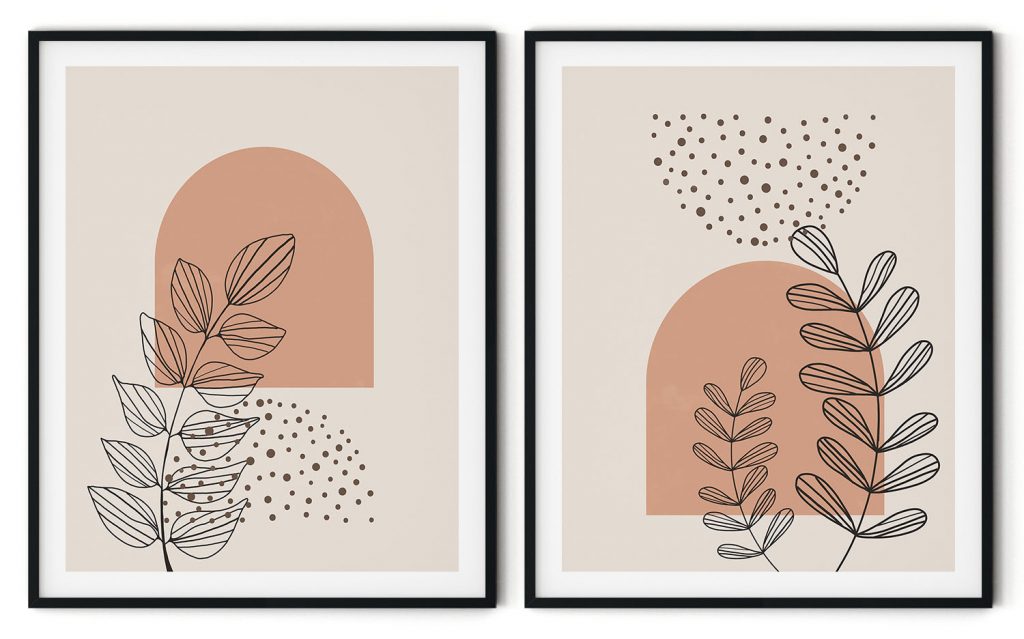 Mid century boho leaves