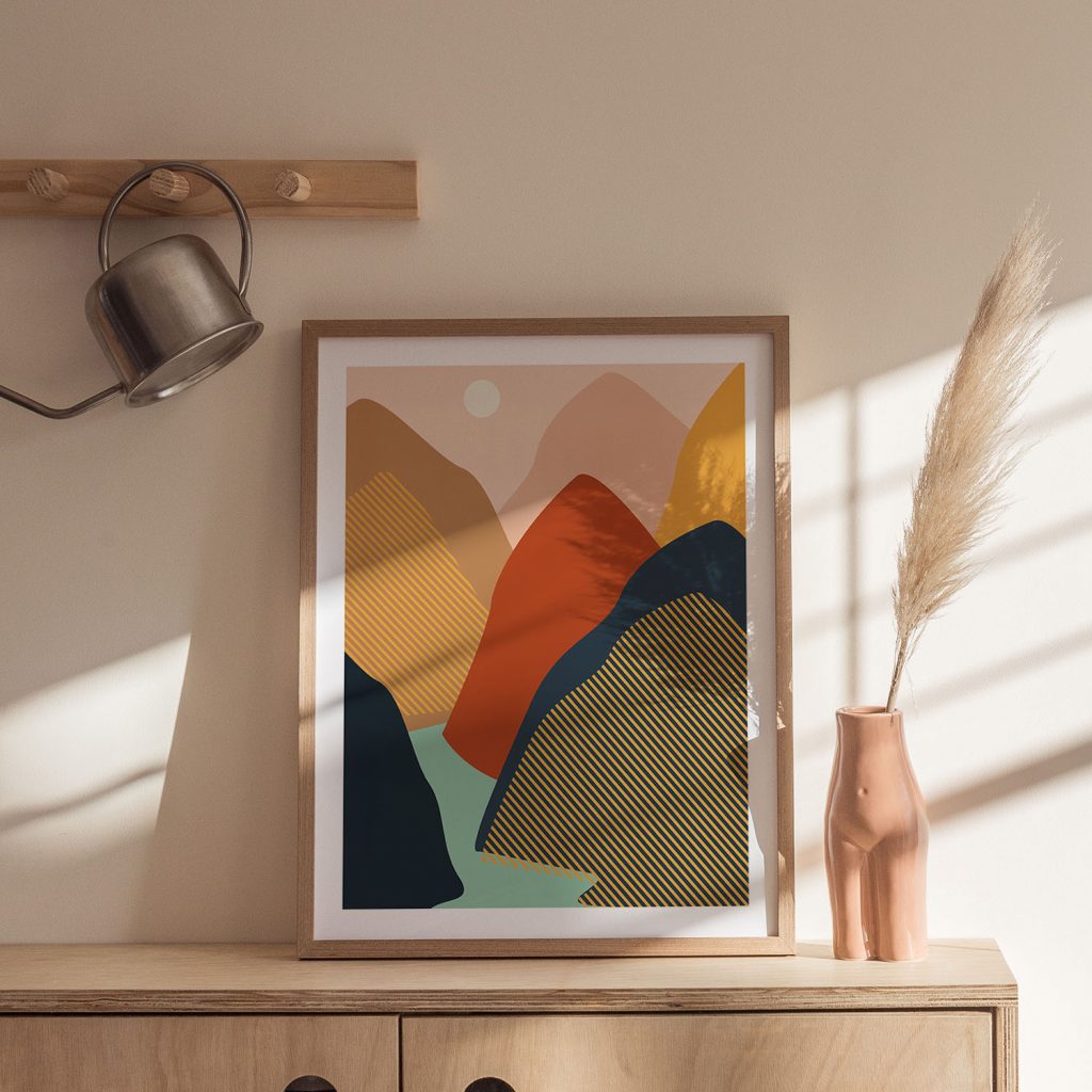 Abstract Mountains River Patterns – Wall Painting