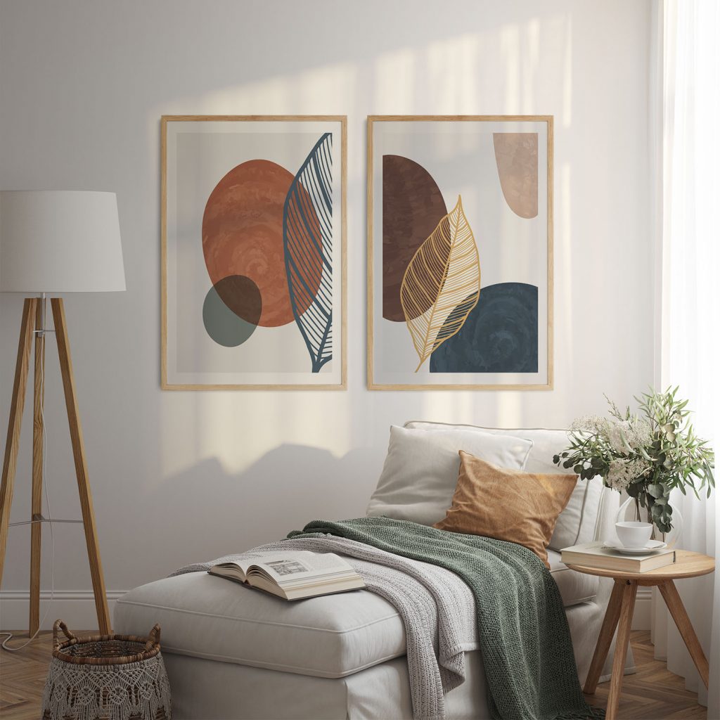 Abstract Botanical Leaves Organic Shapes Harmonious – Home Decor