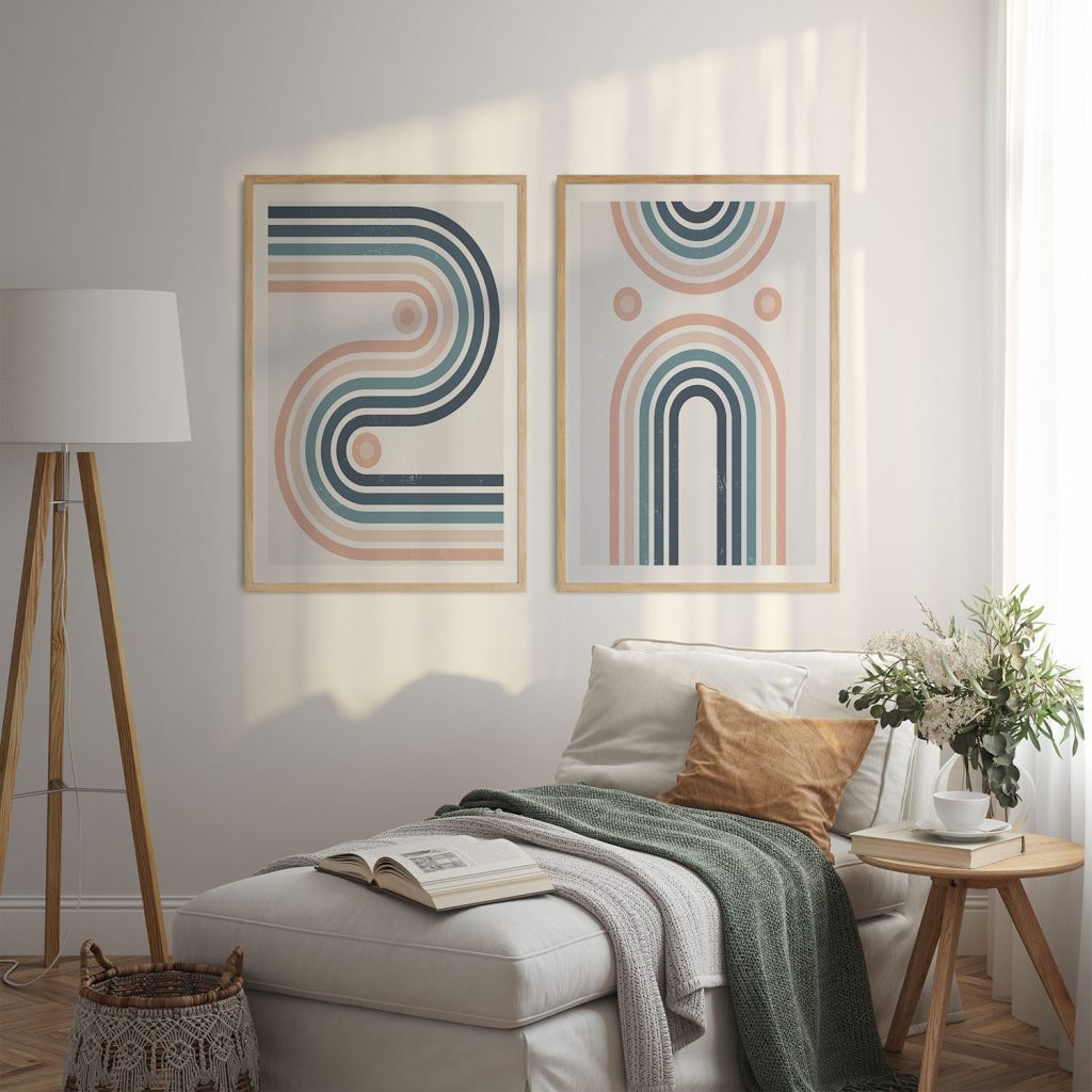 Abstract Curved Lines and Circles – Wall Painting