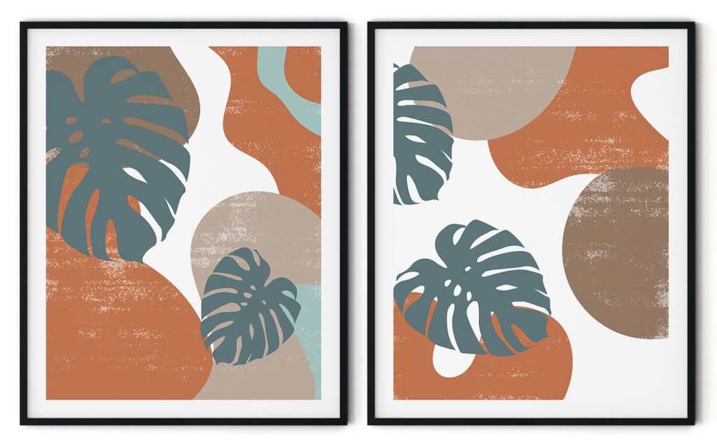 Tropical monstera leaves