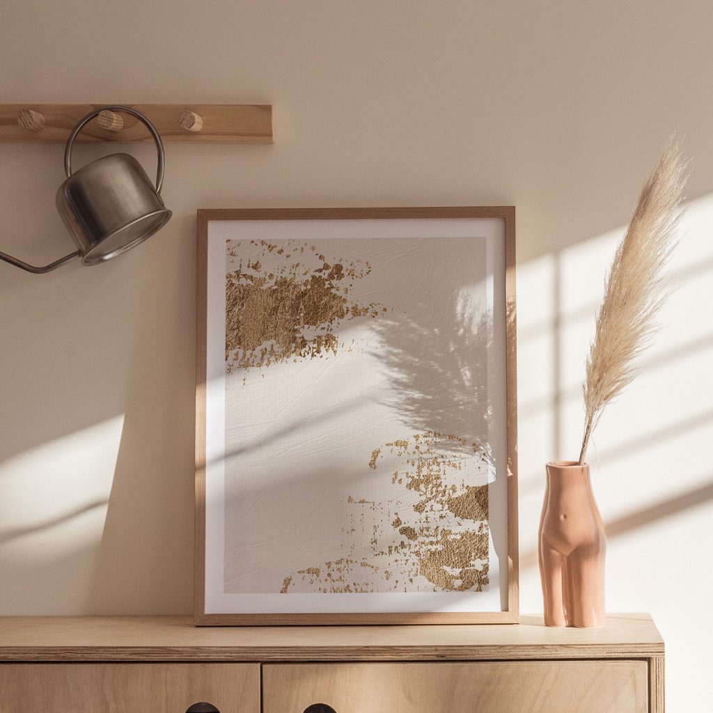 Abstract Gold Brushstrokes – Wall Decor