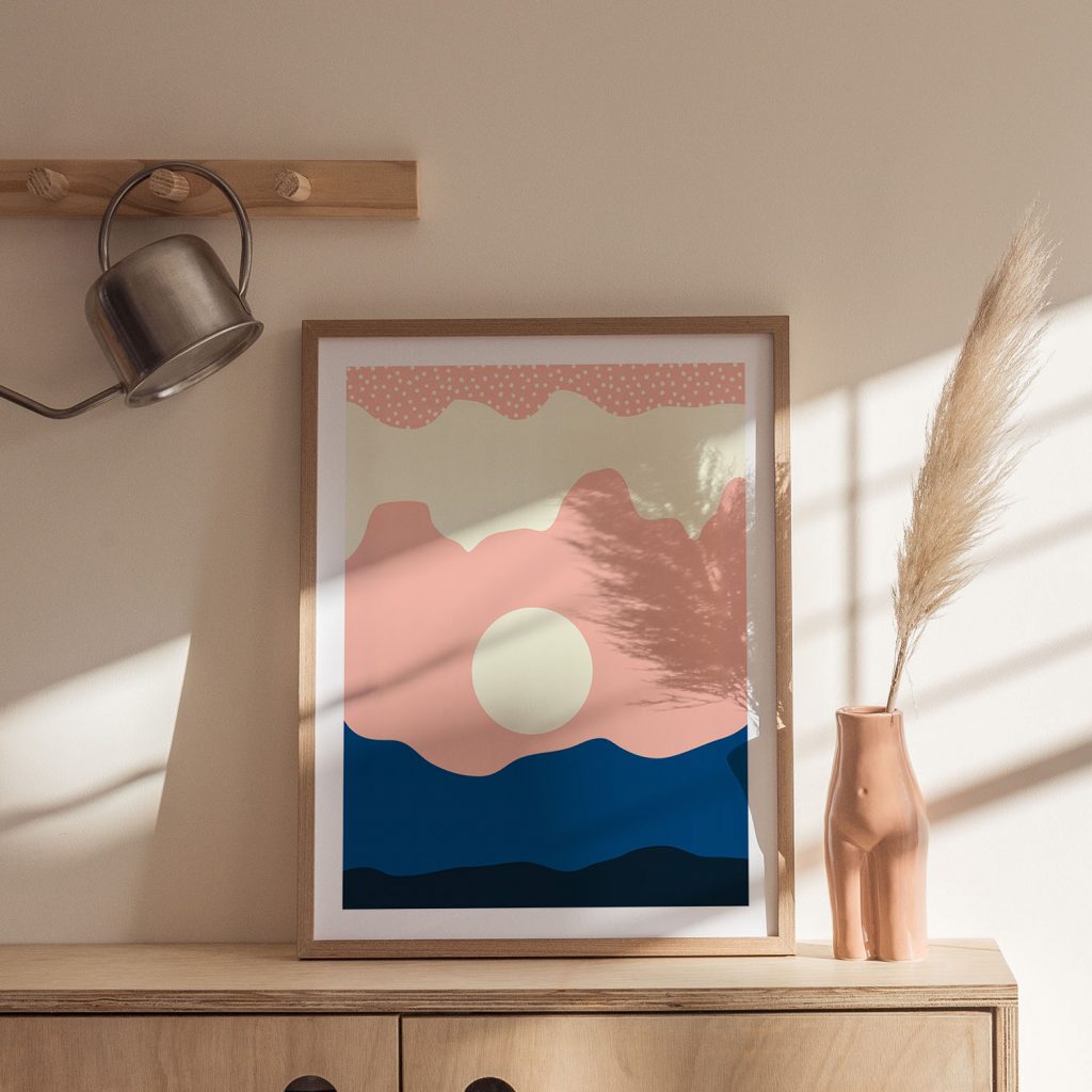 Abstract Sun Rolling Hills – Wall Decor