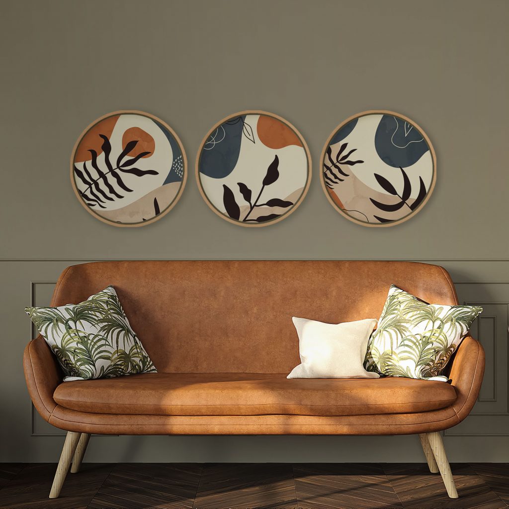 Abstract Dark Leaves Organic Shapes – Wall Art