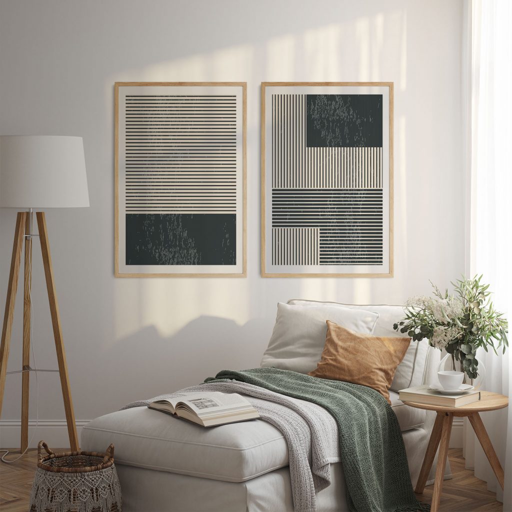 Abstract Geometric Stripes and Texture – Wall Hanging