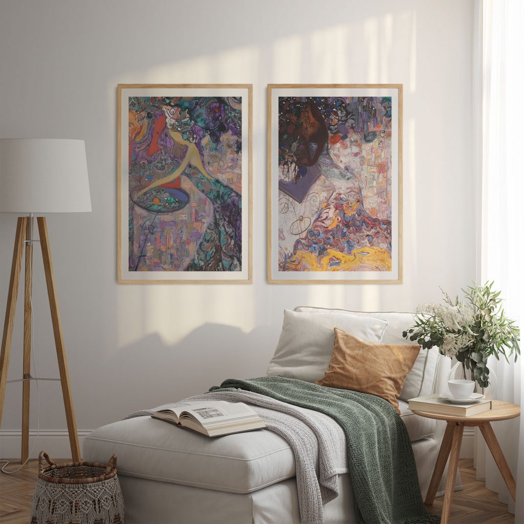 Abstract Two Figures – Wall Painting