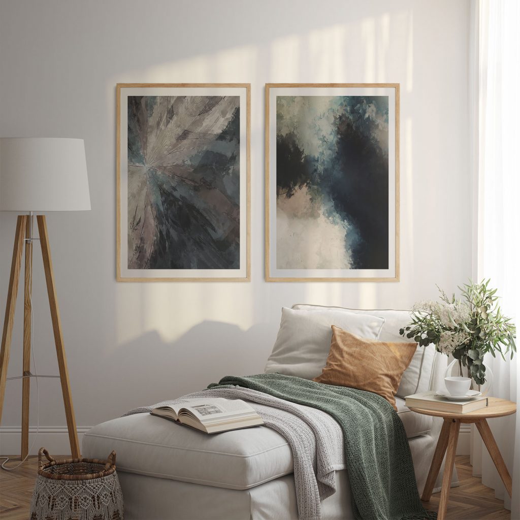 Abstract Two Dynamic Artworks – Wall Painting