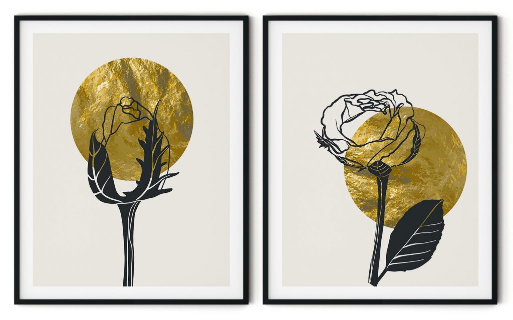 Outline rose abstract