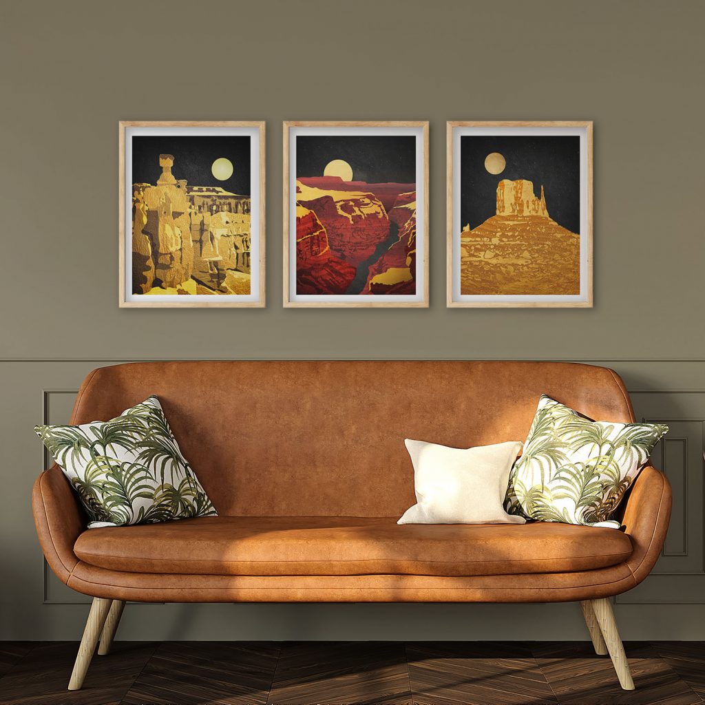 Nature Desert Landscapes Golden Moon – Home Decor