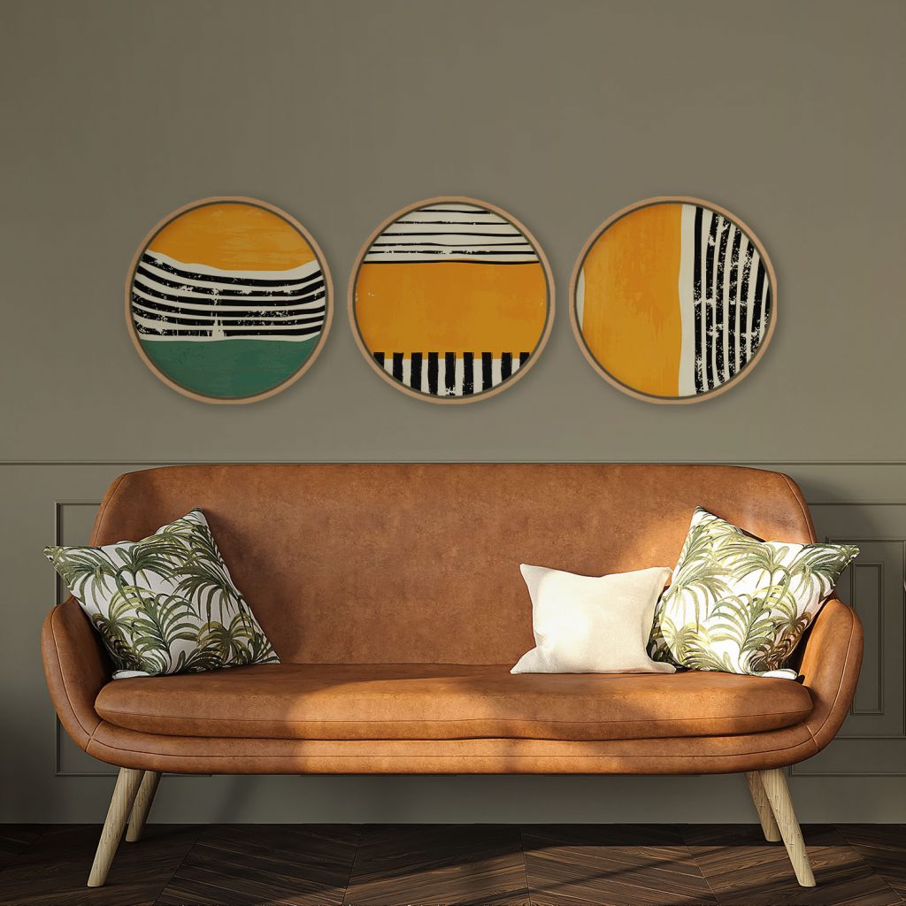 Abstract Geometric Distressed Patterns – Wall Decor